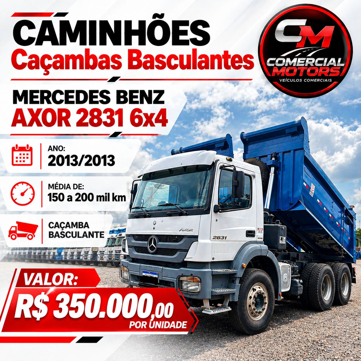 MERCEDES BENZ AXOR 2831 6x4 2013